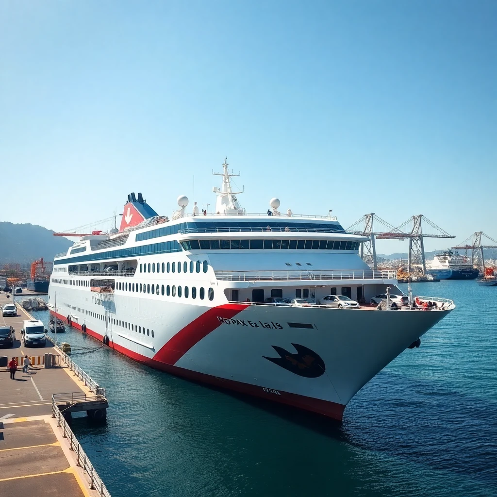 flete a casco desnudo, ro-pax, Adriático - Imagen marítima